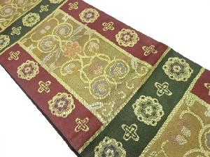 華文に草花模様織出し袋帯